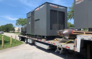 large generators on trucks delivered for generator installation in Delray Beach, FL