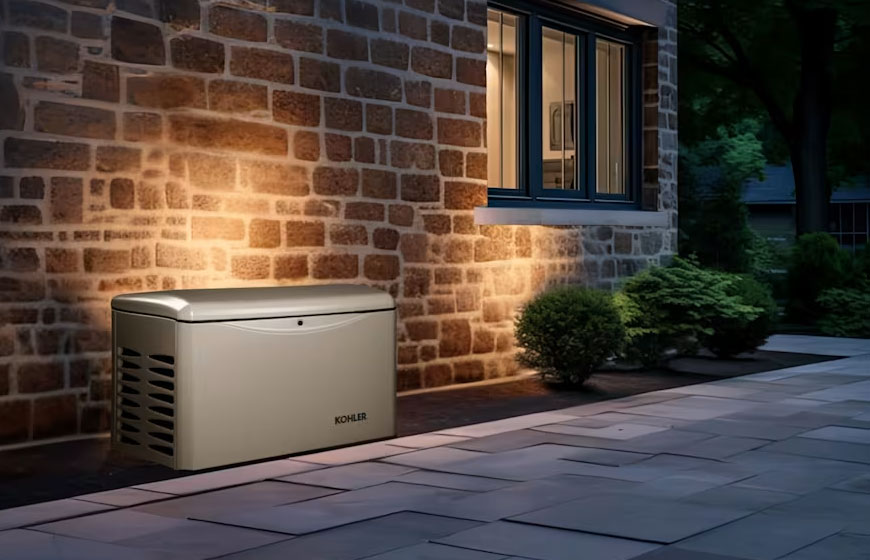 A KOHLER standby generator outside a home in Boca Raton, FL
